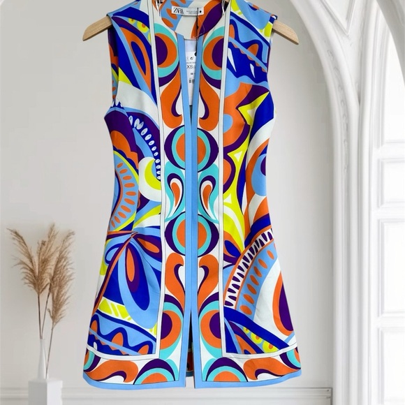Zara Multicolor Sleeveless dress sz XS nwt ,012 - Picture 1 of 5